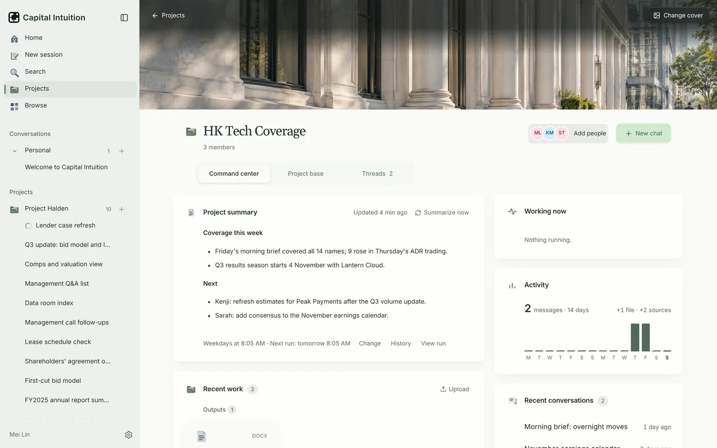 HK Tech Coverage, a fictional coverage list, in Capital Intuition